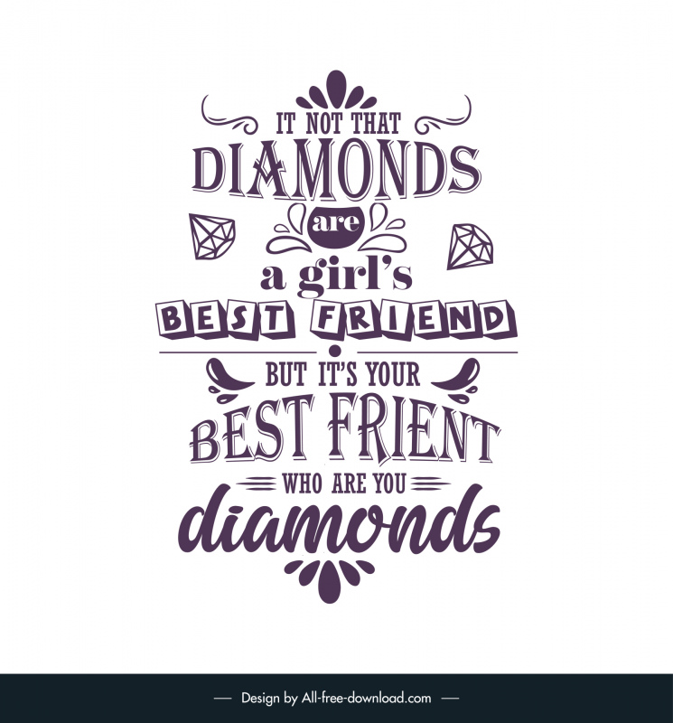 quotes for a friend poster template symmetric dynamic texts layout diamond decor 