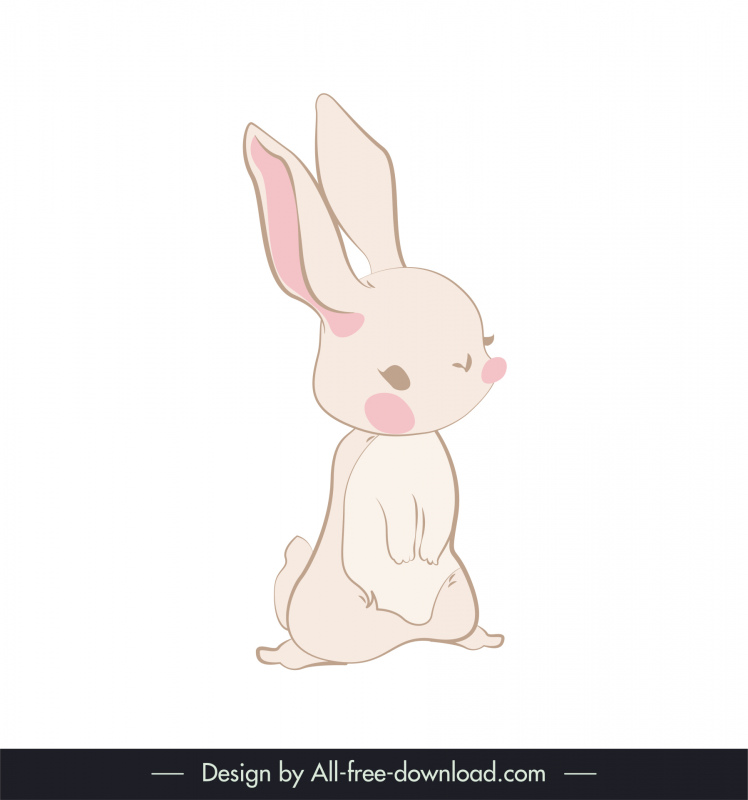 rabbit icon cute handdrawn outline 