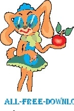 Rabbit with Apple 1 Vectors graphic art designs in editable .ai .eps ...