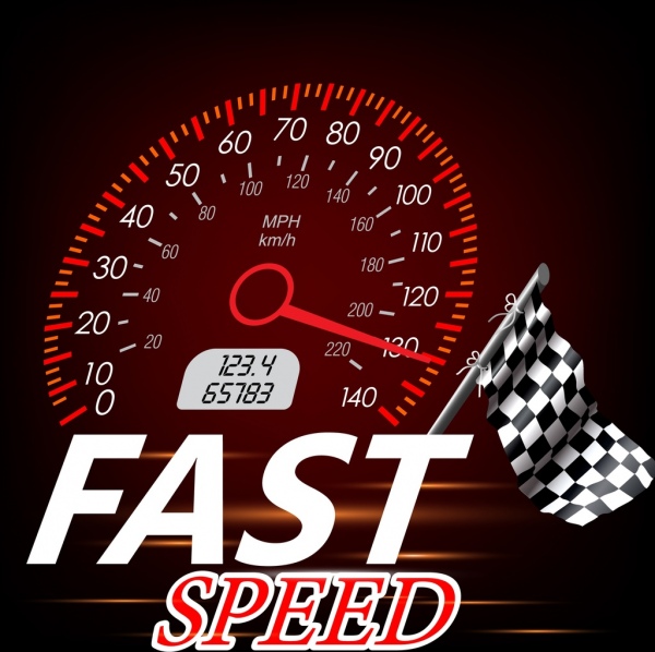 race advertisement speedometer flag icons decoration