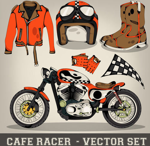 racer elements design vector set