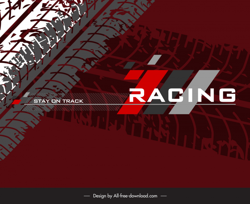 racing advertising banner flat dark silhouette
