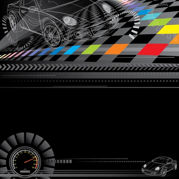 racing background template dark dynamic car speedometer silhouette