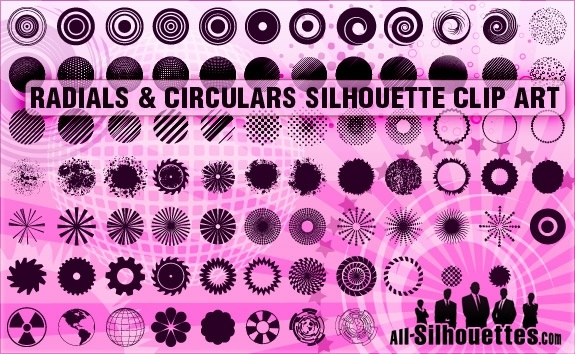 Radials & Circulars Silhouettes Clipart