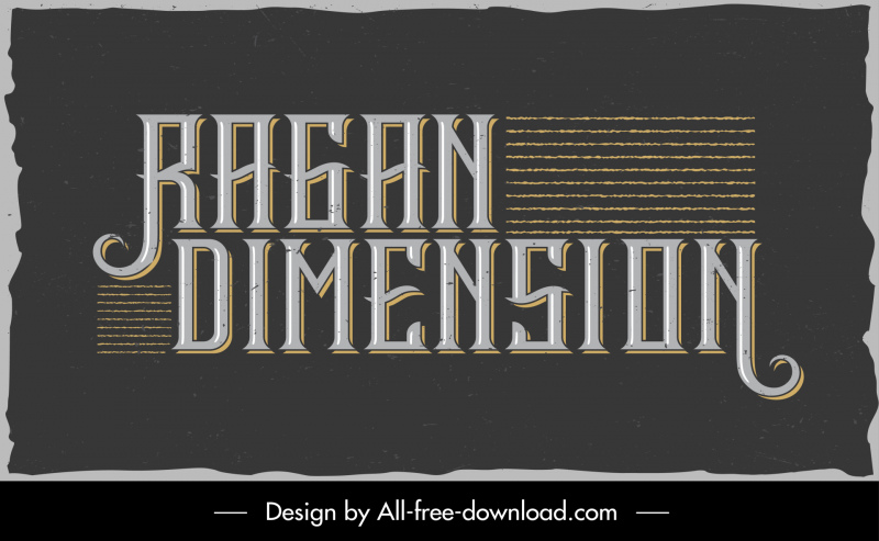 ragan dimension texts logotype fat dark retro calligraphy sketch