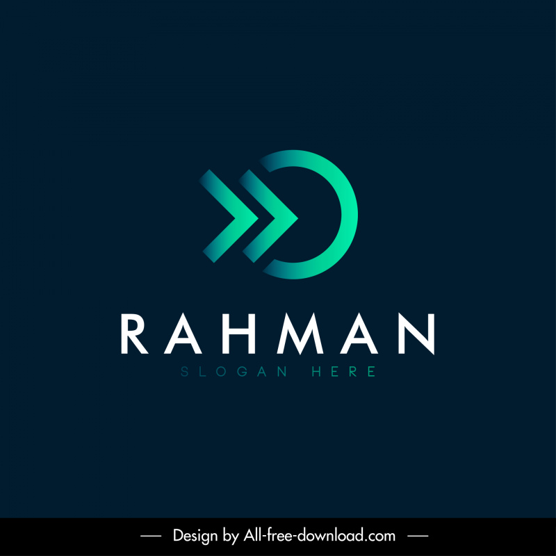 rahman logo template elegant modern contrast arrows circle texts decor