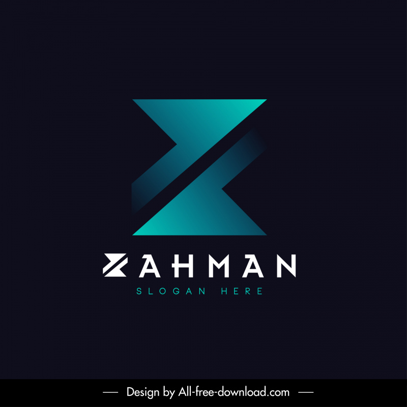 rahman logo template symmetric arrows shapes sketch elegant dark modern design