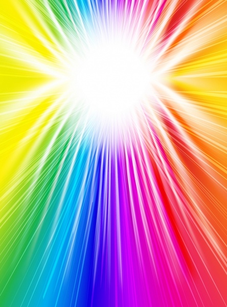 Rainbow Color Radial Background 