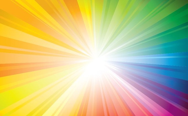 abstract background sun rays icons vivid colorful design