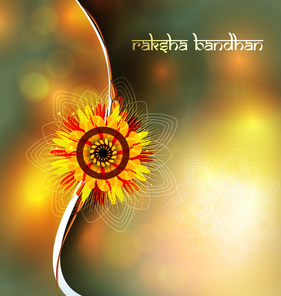 raksha bandhan artistic colorful card wave vector design
