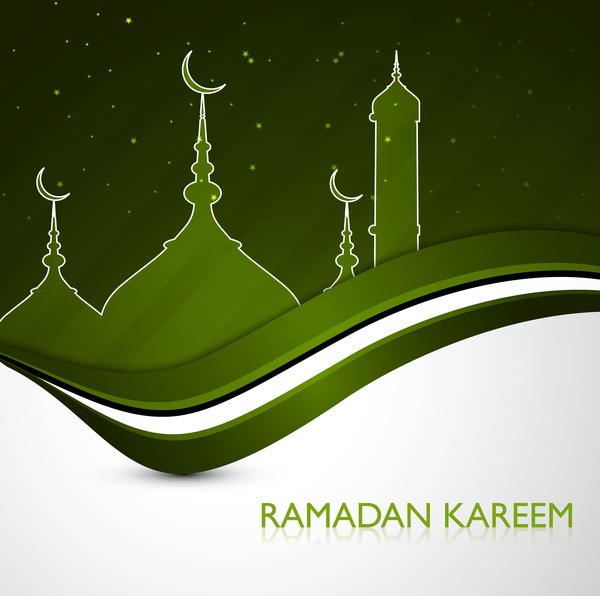 ramadan kareem greeting card green colorful design