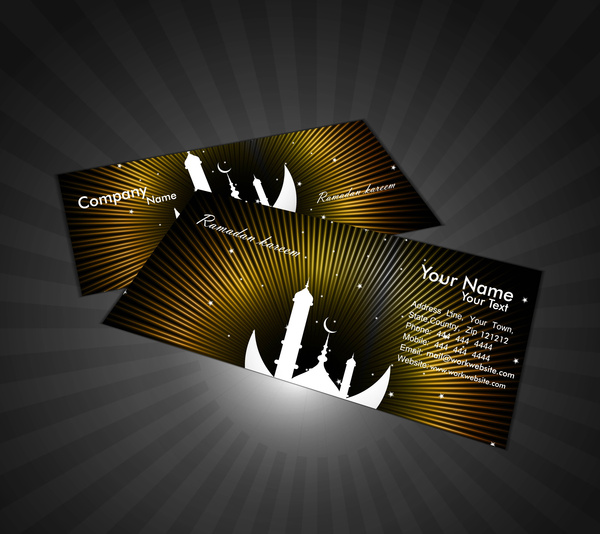ramadan kareem stylish business card vector design