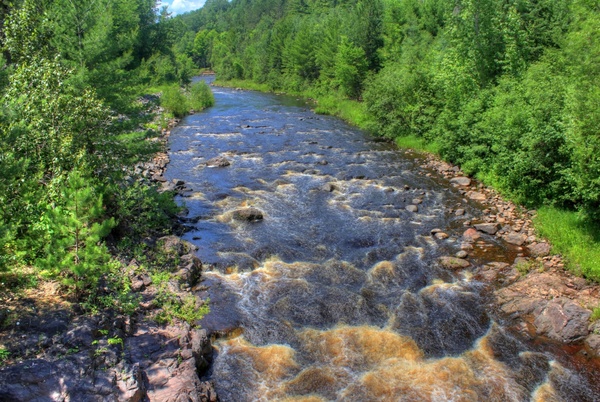 rapids in the bad river at copper falls state park wisconsin 