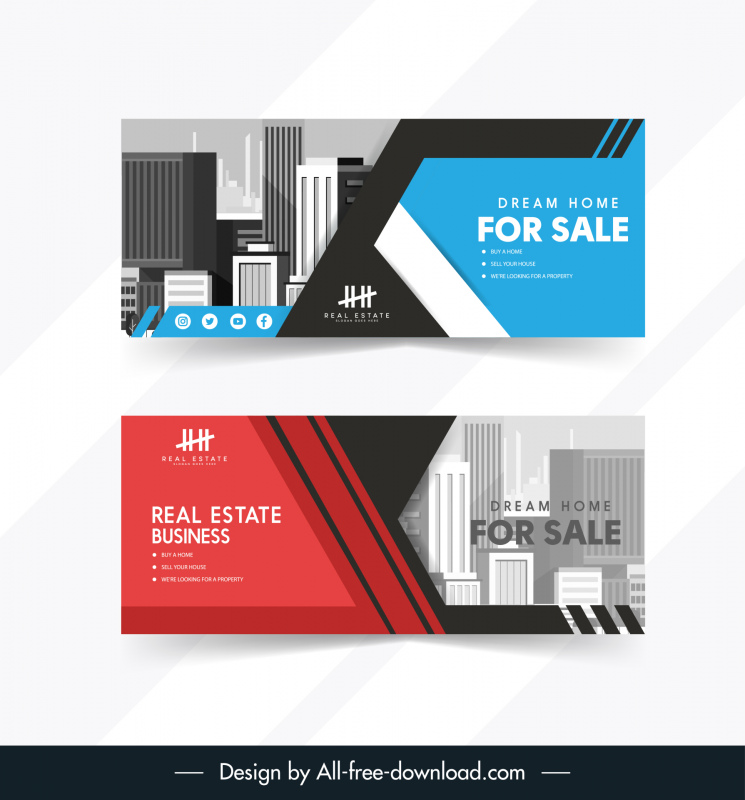 Real estate banners background vectors free download 64,985 editable .ai  .eps .svg .cdr files
