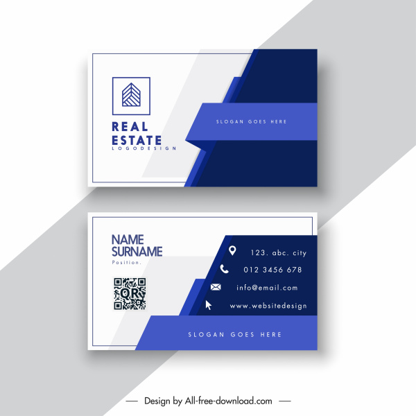 real estate business card template contrast 3d decor