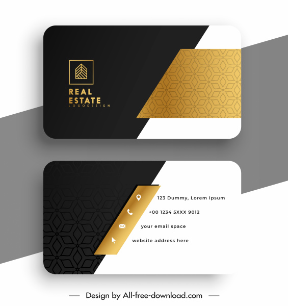 real estate business card template modern elegant contrast