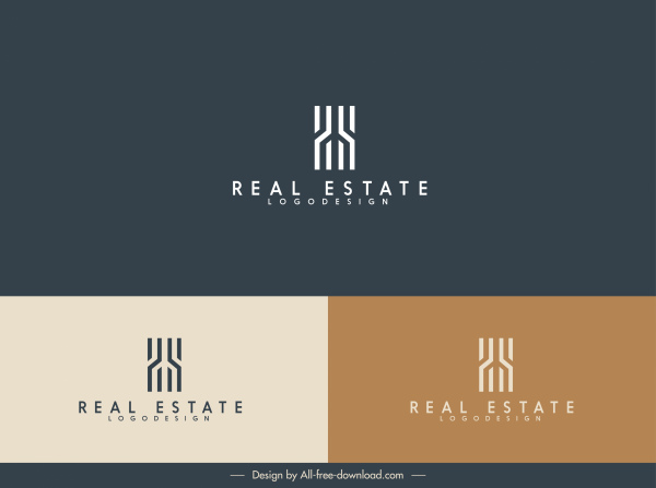 real estate logo template flat abstract design