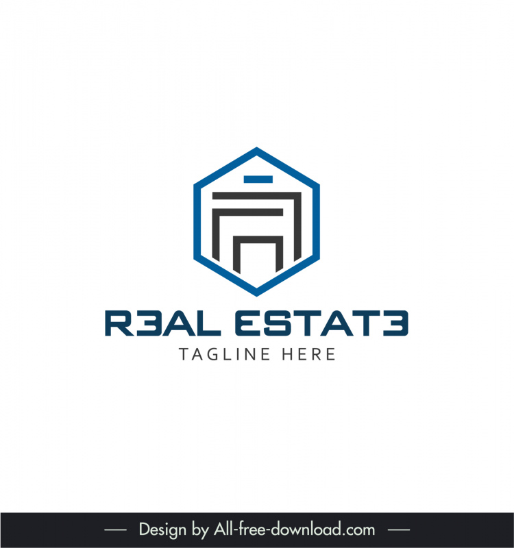 real estate logo template flat modern geometric home outline