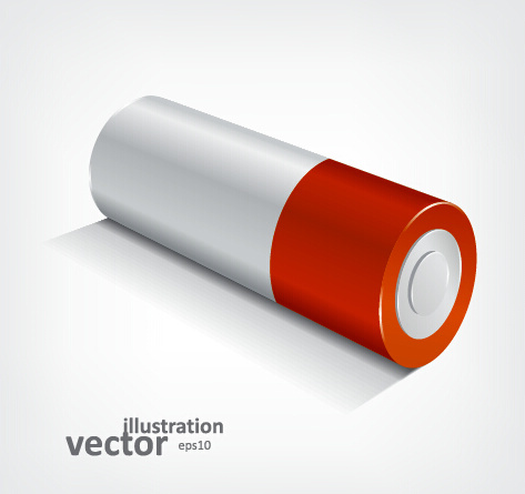 realistic battery vector set