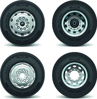 realistic car tires illustration design vector