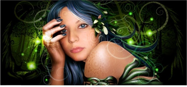 realistic drawing wizard beauty vector