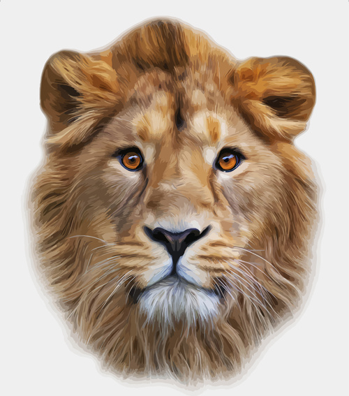 realistic lion head design vector 