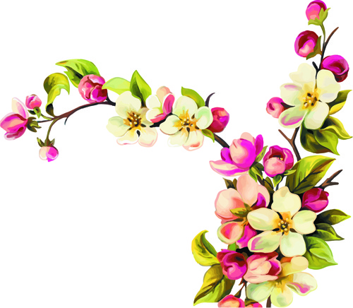 realistic small flowers vector design