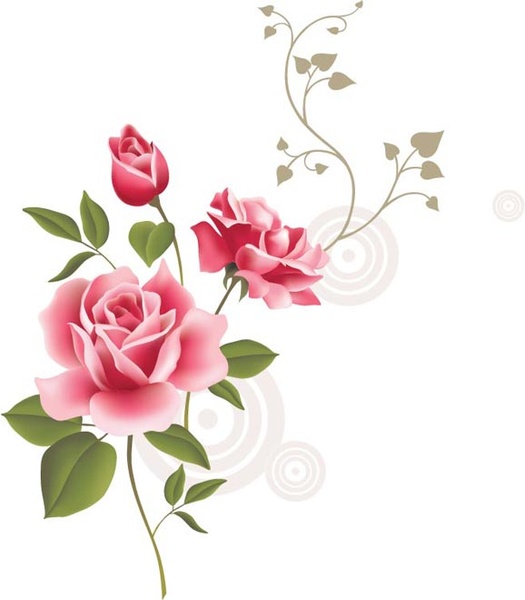 Realistic spring rose flower vector Free vector in Encapsulated ...