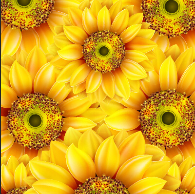 Realistic sunflowers vector seamless pattern Free vector ...