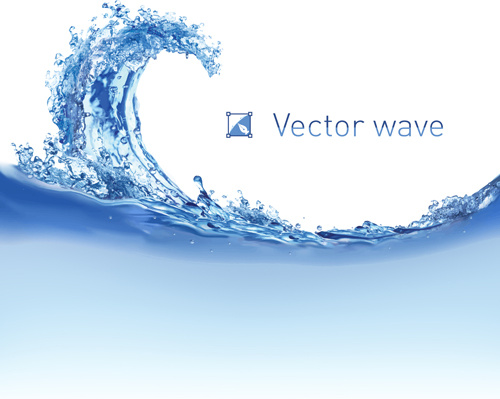 realistic water wave vector background