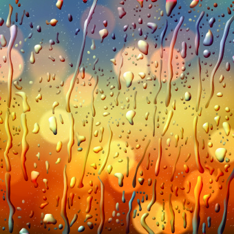 realistic wet glass background vector