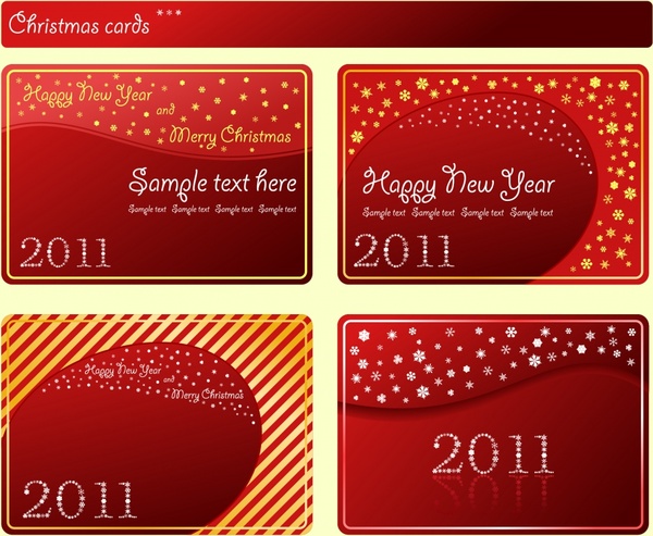 red 2011 card template vector 