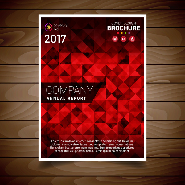 red abstract brochure design template 