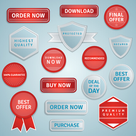 red and gray sale labels and badge vector