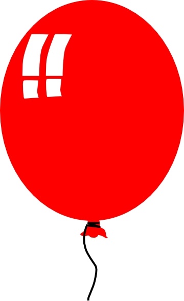 Red Baloon Helium Party clip art