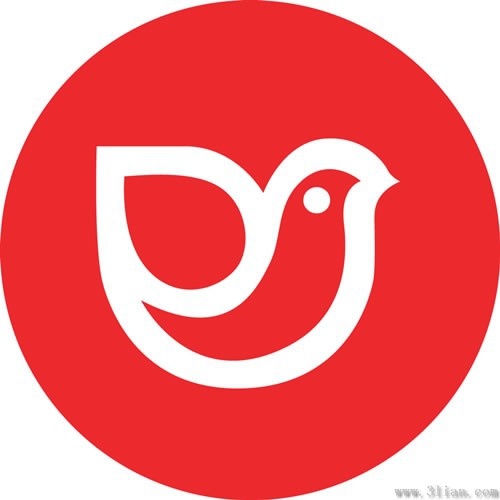 red bird icon vector