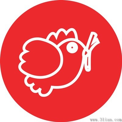 red bird icon vector