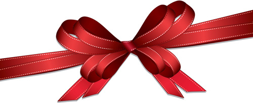 red bow design vector graphics