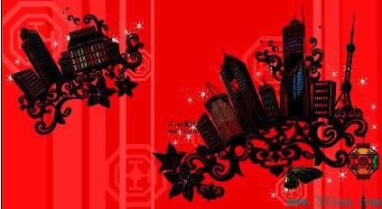 red building pattern vector 