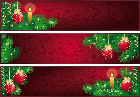 red christmas banner vector