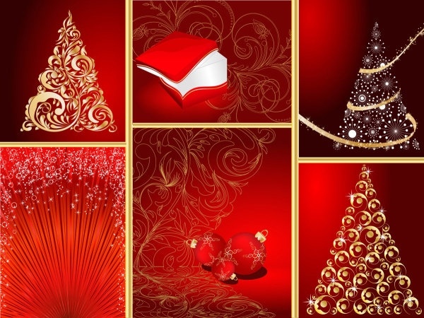 red christmas graphic elements vector