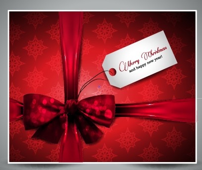 red christmas present cards vector