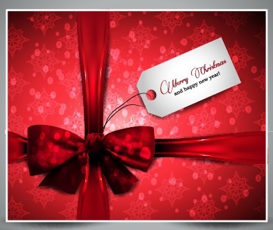 red christmas present cards vector