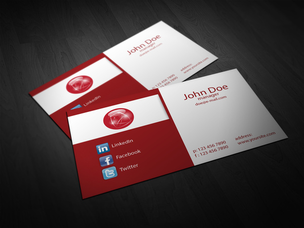 red corporate business card template