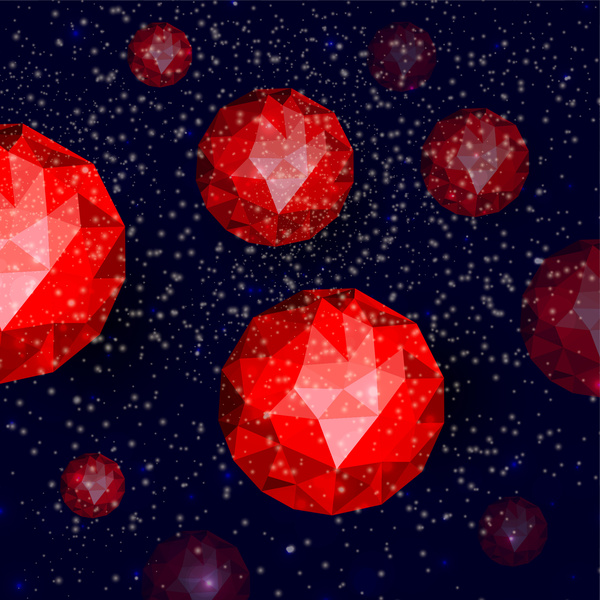 red geometric globe background