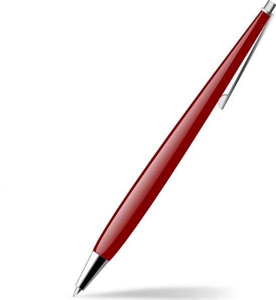 Red Glossy Pen clip art 