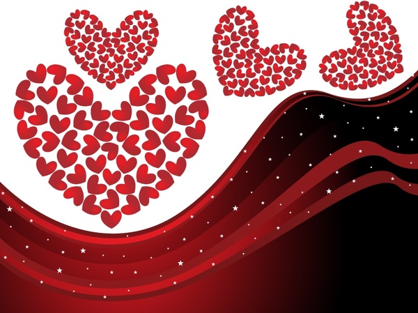 valentine background hearts layout sparkling dynamic red decor