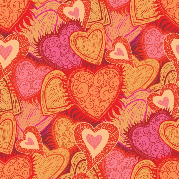 romance background hearts icons decor dark red design