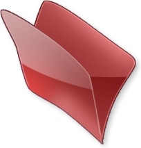 Red open folder 