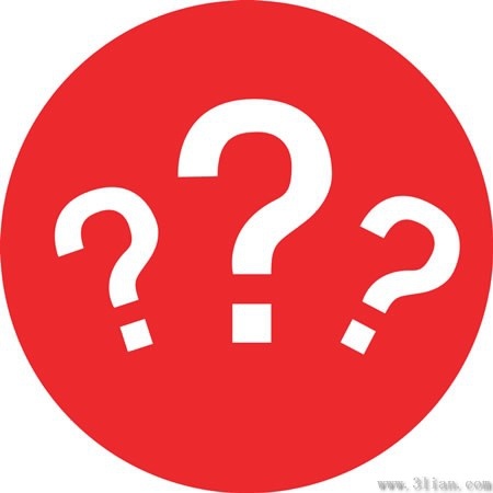 red question mark icon vector